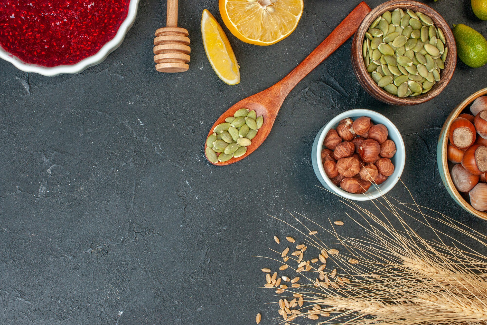 Ingredientes naturales y granos